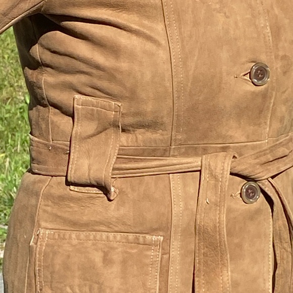 New England Sportswear Suede Leather Coat mid thigh length, zippered inner liner - Picture 12 of 12